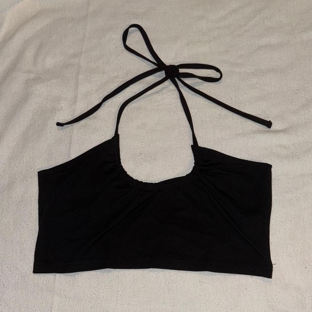 Black Halter Neck Women's Top